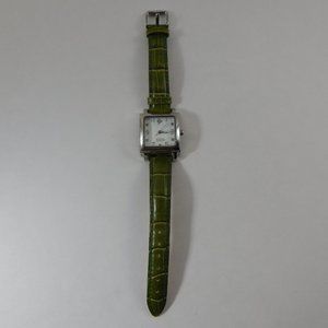 Silpada Watch T1341 Green Leather Band 9" Long